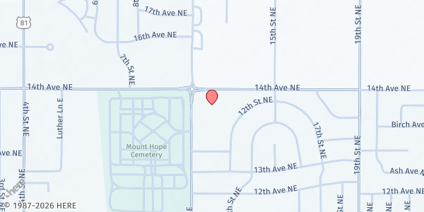 Map showing Feeding SD at Watertown at 1350 11th Street Northeast, Watertown, SD