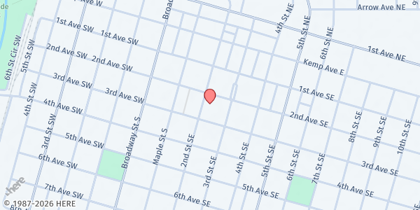 Map showing Grace Lutheran Church at 202 2nd St SE, Watertown, SD