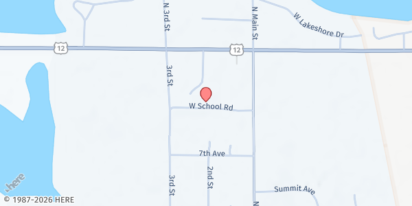 Map showing Waubay School District at 202 W School Rd., Waubay, SD