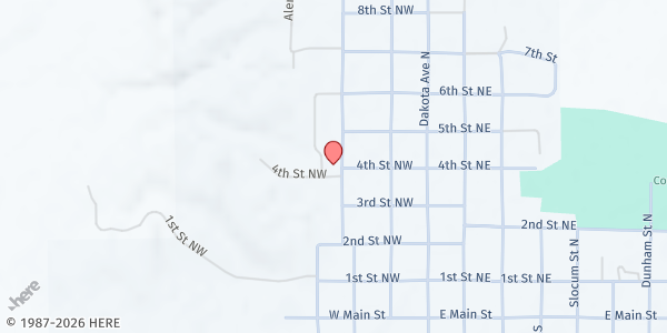 Map showing Free Methodist Church Parsonage at 503 College Ave N, Wessington Springs, SD