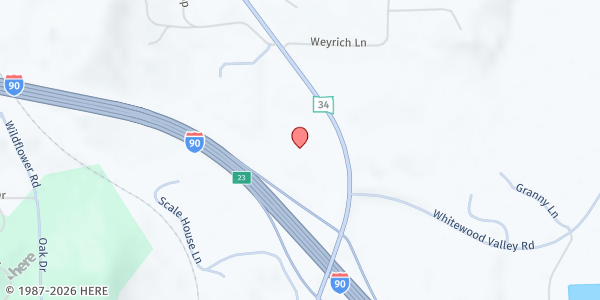 Map showing Lords Kitchen at 12205 SD Hwy 34, Whitewood, SD