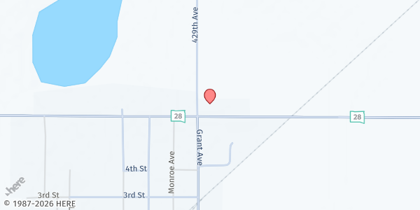 Map showing Good Hope Lutheran Church at 135 SD-28, Willow Lake, SD