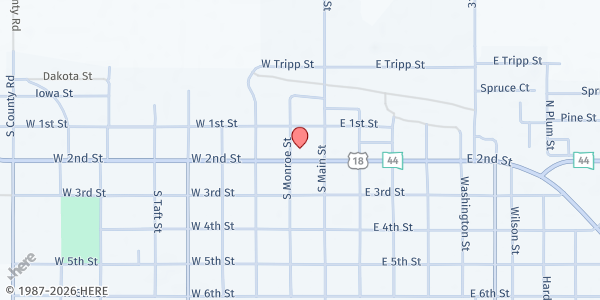 Map showing Community Connections Inc. - Winner at 146 West 2nd St., Winner, SD