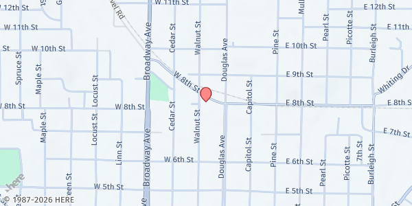 Map showing Yankton Contact Center Food Pantry at 718 Walnut Street, Suite A, Yankton, SD