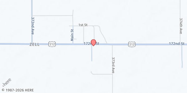 Map showing St. Mary's Catholic Church at , Zell, SD