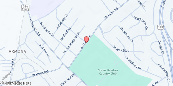 Map showing Alcoa, TN 3rd Saturday Distribution at Alcoa, Alcoa, TN