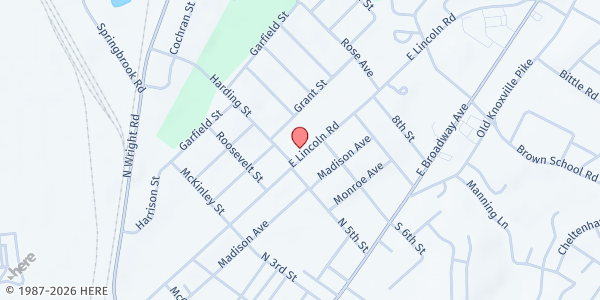 Map showing Family Promise Blount County - Alcoa at 705 E Lincoln Rd, Alcoa, TN