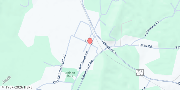 Map showing Apison Food Pantry at 11304 1st St, Apison, TN