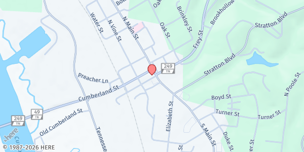 Map showing Bethesda Center at 124 South Main Street, Ashland City, TN