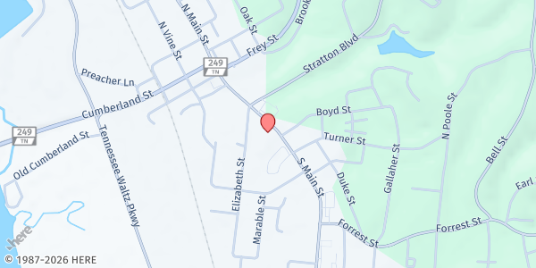 Map showing Mid-Cumberland Community Action Agency - Cheatham at 384 S. Main Street, Ashland City, TN