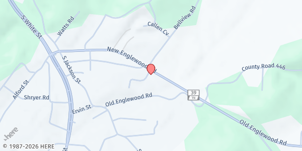 Map showing Better Living Center at 407 New Englewood Rd, Athens, TN