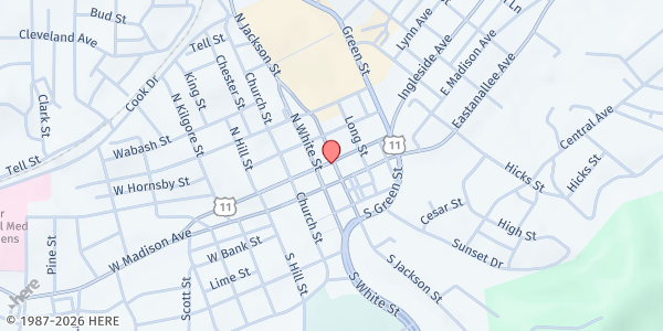Map showing McMinn County Mobile Pantry - Monthly Distribution at Check Monthly for Distribution Location, Athens, TN