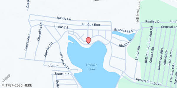 Map showing Down Home Mission at Corner of Maple and Emerald View, Beechgrove, TN