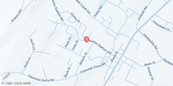 Map showing Benton Church of Christ at 1730 Benton Station Rd, Benton, TN