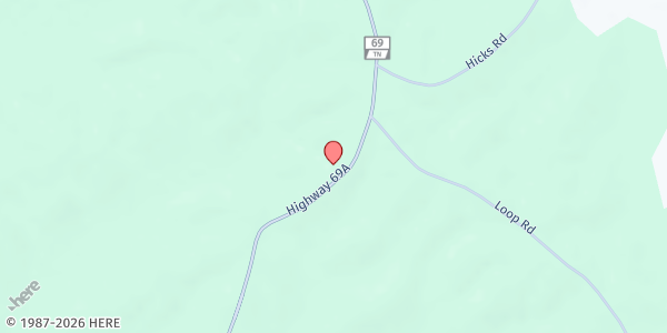 Map showing New Beginnings Ministry - Food Boxes Distribution at 8125 Hwy. 69 A, Big Sandy, TN