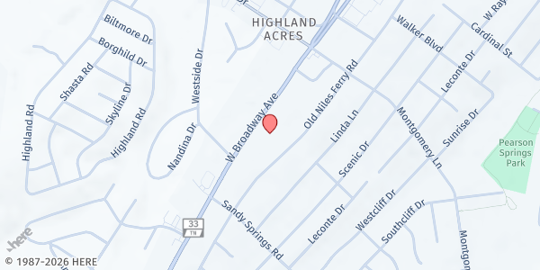 Map showing Monte Vista Baptist Church at Monte Vista Baptist Church, Blount County, TN
