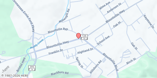Map showing Fairview Church at 2508 Old Niles Ferry Road, Blountville, TN