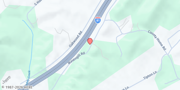 Map showing First Trinity Pentecostal at 935 Masengill Rd, Blountville, TN