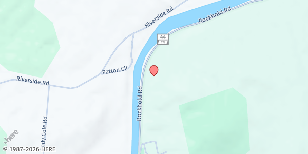 Map showing Rockhold United Methodist at 4157 Rockhold Rd, Bluff City, TN