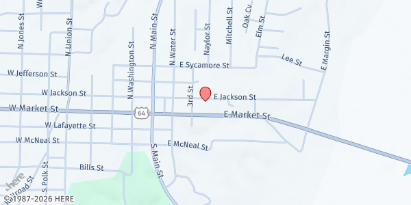 Map showing Loaves and Fishes at 330 E. Jackson Street, Bolivar, TN