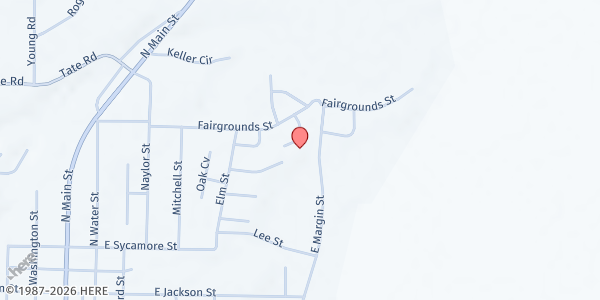 Map showing Zion Temple Church of God in Christ at 760 McTizic Street, Bolivar, TN