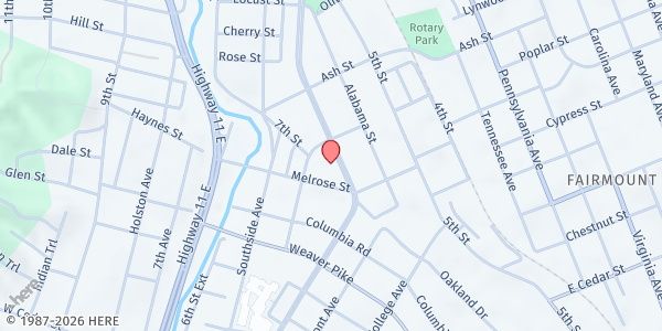 Map showing American Legion Post 145 Bristol at 515 Marion Ave, Bristol, TN