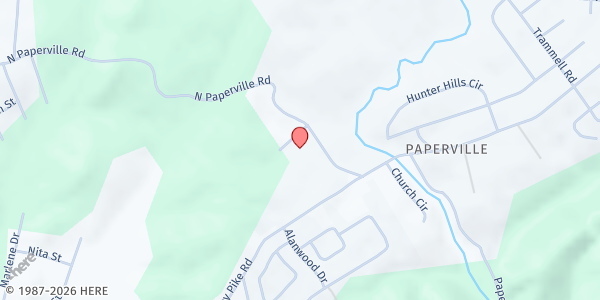 Map showing Beaver Run Apts. at 1102 N Paperville Rd, Bristol, TN