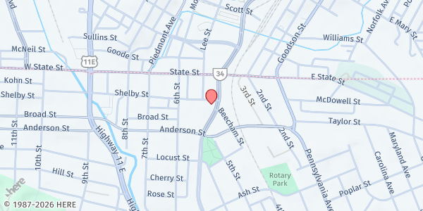 Map showing Fort Shelby at 400 Shelby St, Bristol, TN