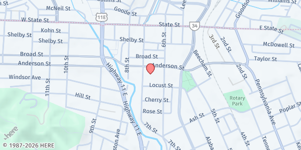 Map showing Haven of Rest at Anderson County Food Distribution, Bristol, TN