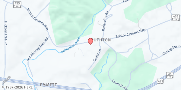 Map showing Holston Valley Christian at 980 Bristol Caverns Hwy, Bristol, TN