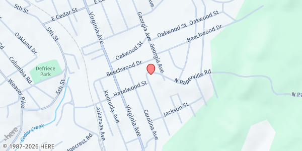 Map showing House of Prayer Worship Center at 1537 Maryland Ave, Bristol, TN