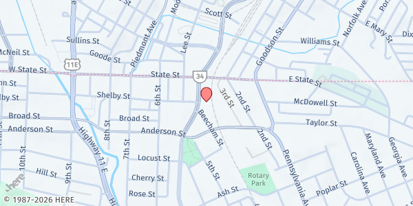 Map showing Salvation Army Bristol at 137 M.L.K. Jr Blvd, Bristol, TN