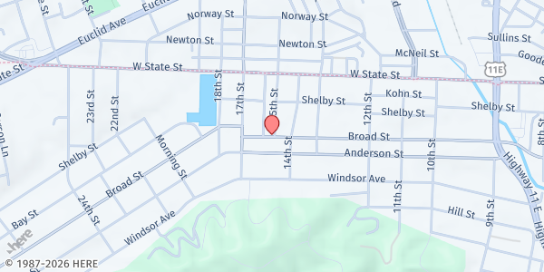 Map showing The Table Food Pantry at 1505 Broad St, Bristol, TN