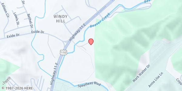 Map showing Volunteer Baptist Church at 2695 Volunteer Pkwy, Bristol, TN