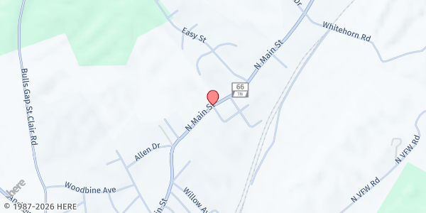 Map showing EnCompass Church at Bulls Gap, Bulls Gap, TN