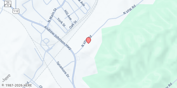 Map showing Rader-McCravey VFW Post 9683 at 200 N V F W Rd, Bulls Gap, TN