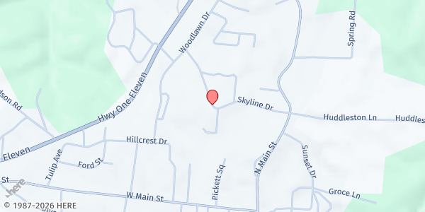 Map showing Pickett Co. Food Bank at 141 Skyline Dr., Byrdstown, TN