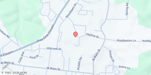 Map showing Pickett County Food Bank at 141 Skyline Dr., Byrdstown, TN