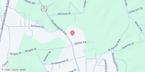 Map showing Grace Baptist Church at 226 Washington Ave, Camden, TN