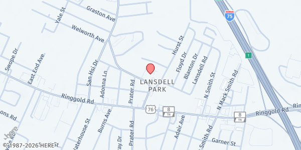 Map showing Action Church at 1312 Spring Creek Rd, Chattanooga, TN