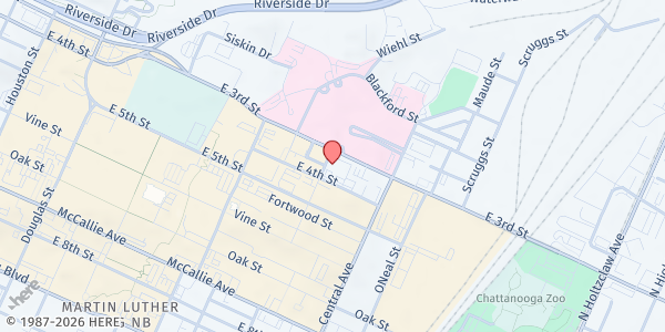 Map showing Cempa Food Distribution Center at 1000 E 3rd St, Chattanooga, TN