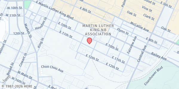 Map showing CHATT Foundation at 727 E 11th St, Chattanooga, TN