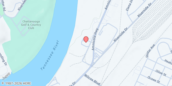 Map showing Chattanooga Area Food Bank at 2009 Curtain Pole Road, Chattanooga, TN