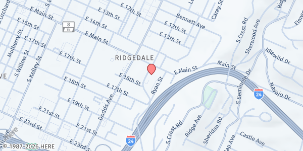 Map showing Chattanooga Community of Christ at 1512 Old Ringgold Rd., Chattanooga, TN