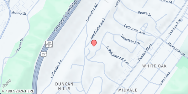 Map showing Hamiton County Baptist/HACOBA at 4501 Virginia Ave., Chattanooga, TN