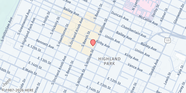 Map showing La Paz Chattanooga at 809 S Willow St, Chattanooga, TN