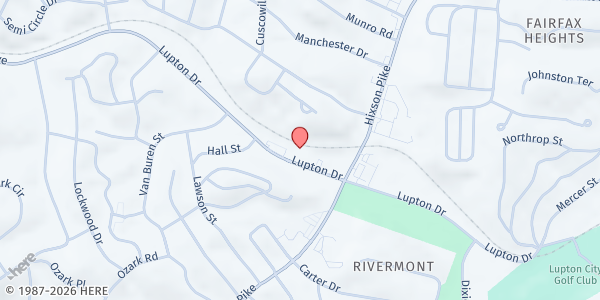 Map showing Lupton Drive Baptist Church at 859 Lupton Drive, Chattanooga, TN