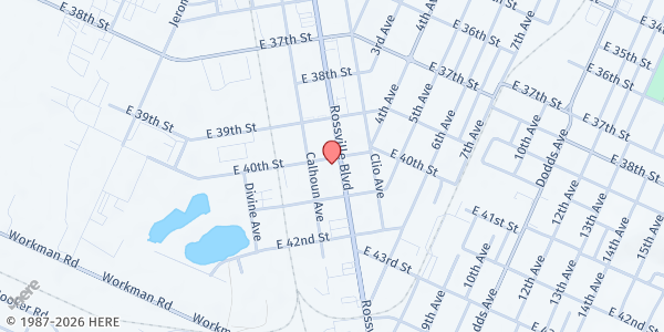 Map showing Metropolitan Ministries at 4001 Rossville Blvd, Chattanooga, TN