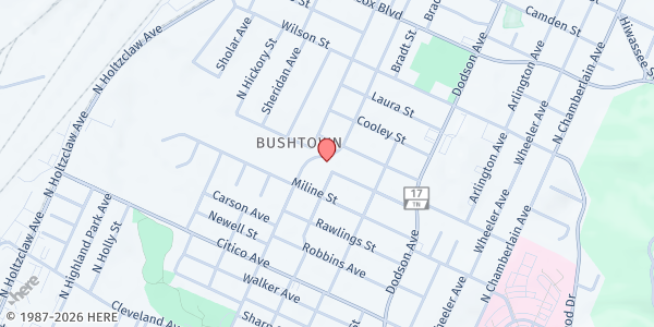 Map showing Thankful Baptist Church at 980 N Orchard Knob Ave, Chattanooga, TN