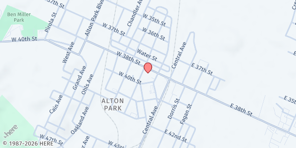 Map showing The Bethlehem Center's Partnership Pantry at 200 W 38th St, Chattanooga, TN